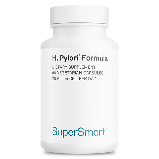 Supersmart H. Pylori Formula 20 Milliarden KBE pro Tag – Natürliches probiotisches Lactobacillus Reuteri DSM 17648 Nahrungsergänzungsmittel | Non-GMO & Glutenfrei – 60 vegane Kapseln