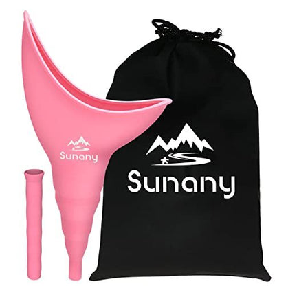 Sunany Urinal für Frauen, wiederverwendbarer Silikon-Pinkeltrichter – für sicheres Urinieren im Stehen, ideal für den Innenbereich (Pink)