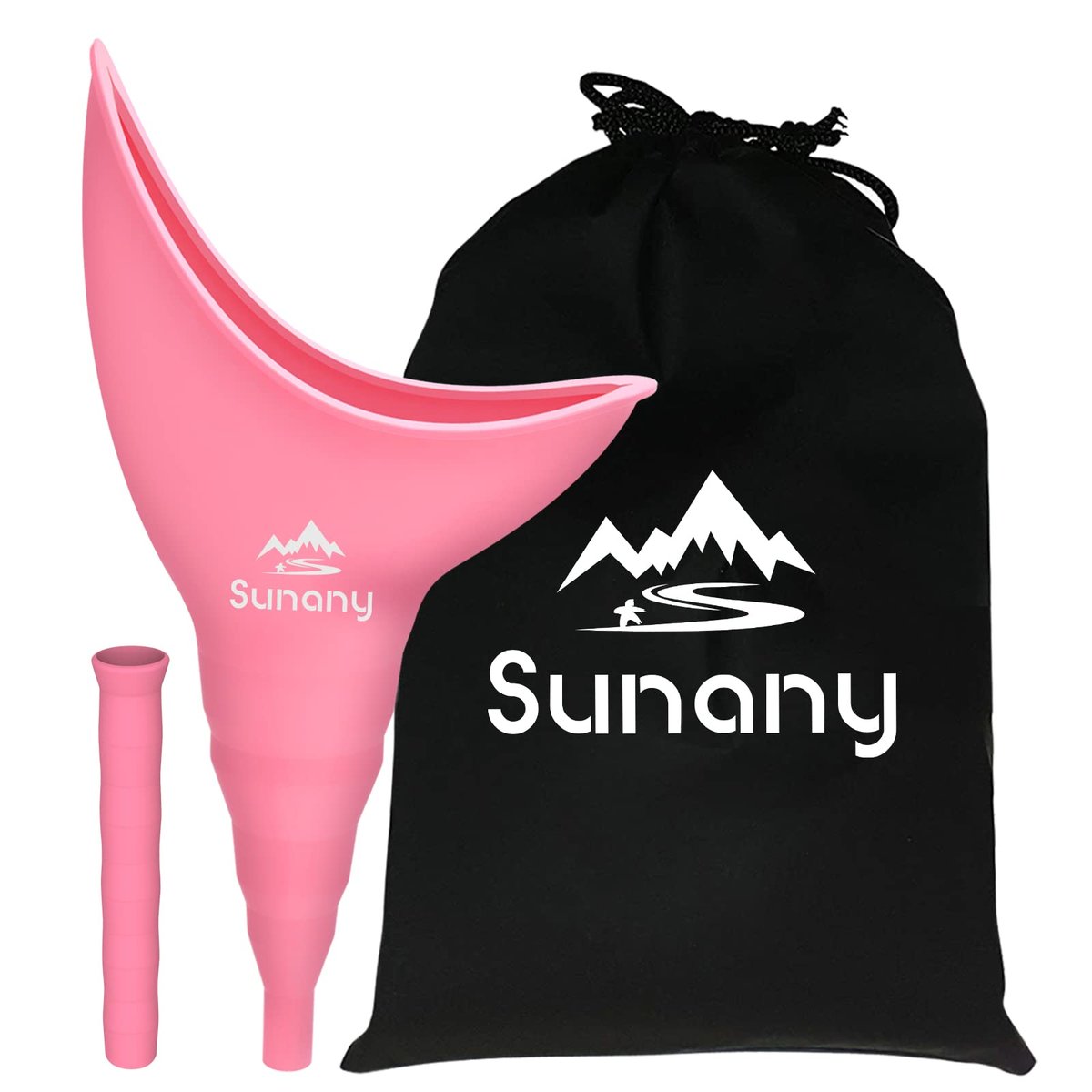 Sunany Urinal für Frauen, wiederverwendbarer Silikon-Pinkeltrichter – für sicheres Urinieren im Stehen, ideal für den Innenbereich (Pink)