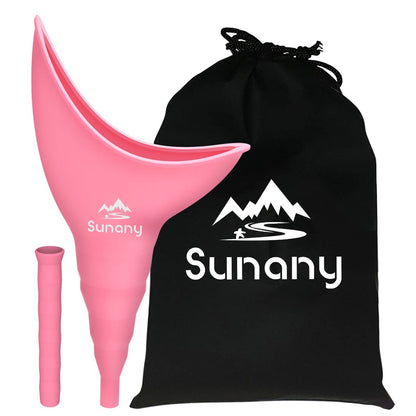Sunany Urinal für Frauen, wiederverwendbarer Silikon-Pinkeltrichter – für sicheres Urinieren im Stehen, ideal für den Innenbereich (Pink)