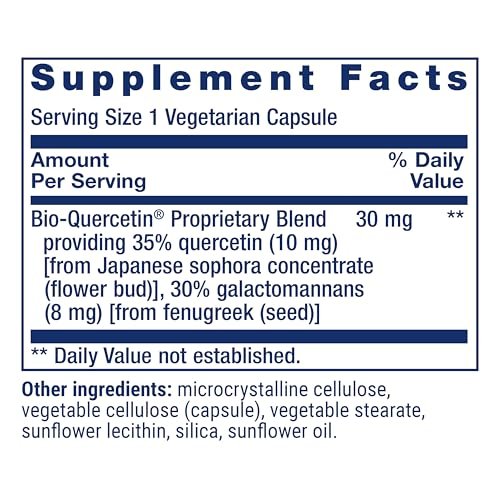 Life Extension Bio-Quercetin – Immunsystem-Unterstützung & Herzgesundheit, glutenfrei, nicht-GVO, vegetarisch, 30 Kapseln