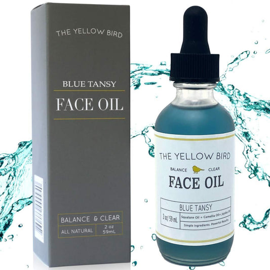 Yellow Bird Balancing Blue Tansy Gesichtsöl 59 ml – Hautglühendes Serum, Kollagenunterstützung, Fördert klare Haut, Fältchen-, Unreinheiten- und Porenminimierer, Natürliche vegane Gesichtsfeuchtigkeitscreme