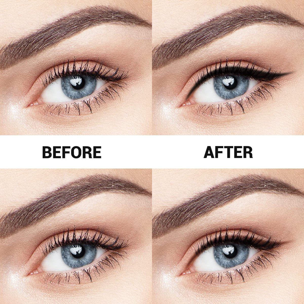 Music Flower Gel Eyeliner, Schwarz und Braun, wasserfest, lang anhaltend, wischfest, mit 2 Pinseln, einfach aufzutragen, 3 g, 2er-Pack