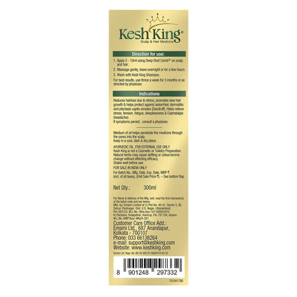 Kesh King Ayurvedisches Haaröl | Kräuteröl mit Bhringraj & Amla | Fördert Haarwachstum | Reduziert Haarausfall | Pflegt die Kopfhaut | Für langes & dickes Haar | 300 ml