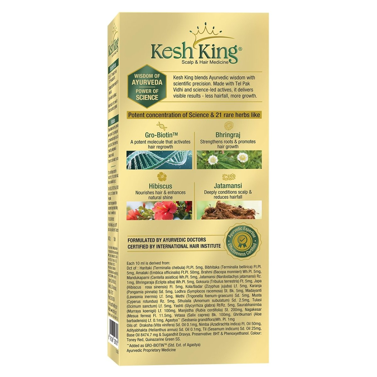 Kesh King Ayurvedisches Haaröl | Kräuteröl mit Bhringraj & Amla | Fördert Haarwachstum | Reduziert Haarausfall | Pflegt die Kopfhaut | Für langes & dickes Haar | 300 ml