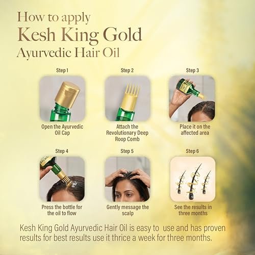 Kesh King Ayurvedisches Haaröl | Kräuteröl mit Bhringraj & Amla | Fördert Haarwachstum | Reduziert Haarausfall | Pflegt die Kopfhaut | Für langes & dickes Haar | 300 ml