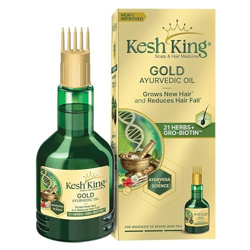 Kesh King Ayurvedisches Haaröl | Kräuteröl mit Bhringraj & Amla | Fördert Haarwachstum | Reduziert Haarausfall | Pflegt die Kopfhaut | Für langes & dickes Haar | 300 ml