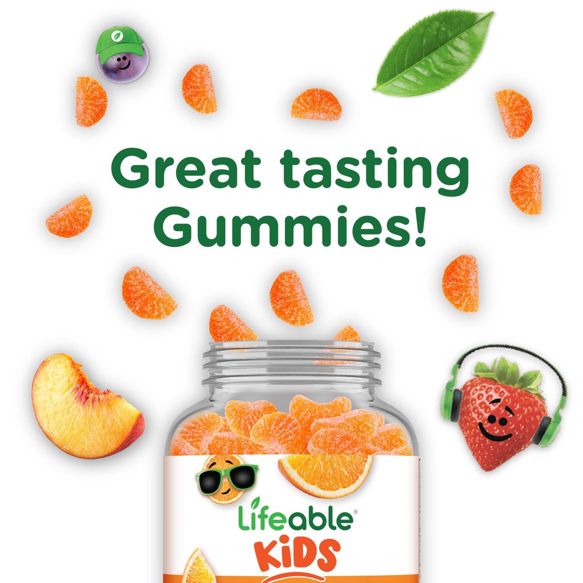DOCTOR'S FINEST Vitamin C Gummies für Kinder - Vegan, GMO-frei & Glutenfrei - Leckerer Orangengeschmack - Pektin-Fruchtgummis - Nahrungsergänzung für Kinder - 250 mg Vitamin C - 120 Fruchtgummis [60 Portionen]