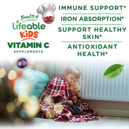 DOCTOR'S FINEST Vitamin C Gummies für Kinder - Vegan, GMO-frei & Glutenfrei - Leckerer Orangengeschmack - Pektin-Fruchtgummis - Nahrungsergänzung für Kinder - 250 mg Vitamin C - 120 Fruchtgummis [60 Portionen]