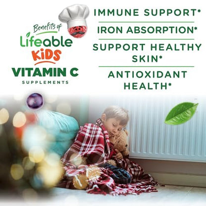 DOCTOR'S FINEST Vitamin C Gummies für Kinder - Vegan, GMO-frei & Glutenfrei - Leckerer Orangengeschmack - Pektin-Fruchtgummis - Nahrungsergänzung für Kinder - 250 mg Vitamin C - 120 Fruchtgummis [60 Portionen]