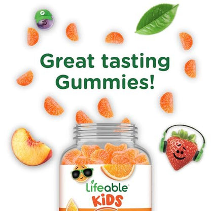 Lifeable Vitamin C Gummis für Kinder | 250 mg | Leckerer Geschmack, vegan &amp; ohne Gentechnik | Immununterstützung | 90 Gummis