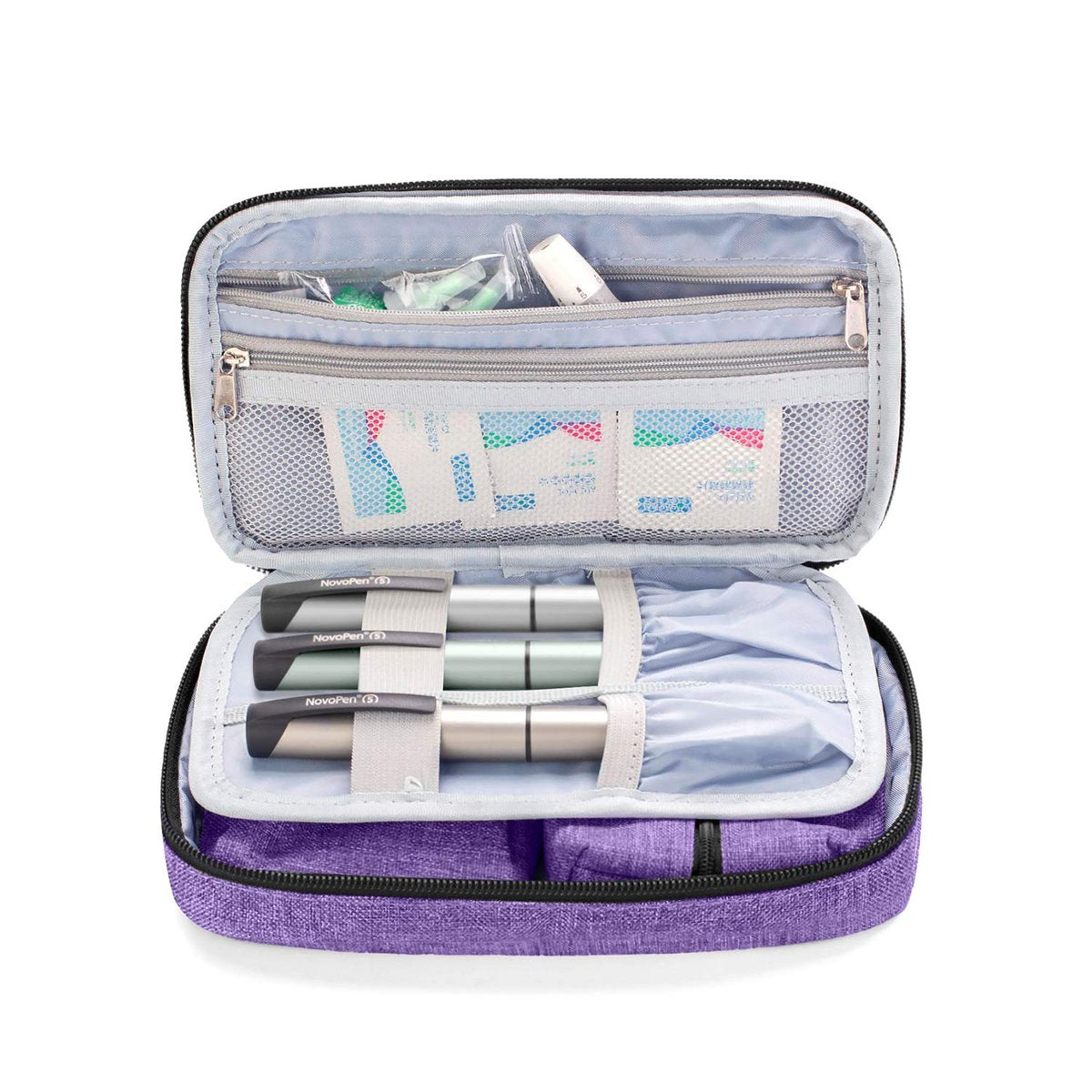 LUXJA Diabetiker-Reiseetui, Aufbewahrungstasche für Blutzuckermessgerät und Zubehör (nur Tasche), Lila