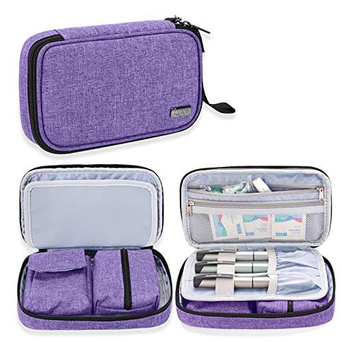 LUXJA Diabetiker-Reiseetui, Aufbewahrungstasche für Blutzuckermessgerät und Zubehör (nur Tasche), Lila