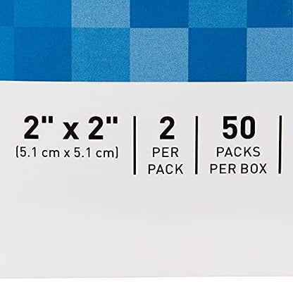 McKesson Vlieskompressen, steril, 4-lagig, Polyester/Viskose, 2 x 2 Zoll, 2 Stück pro Packung, 50 Packungen, insgesamt 100 Stück