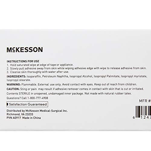 McKesson Haftentferner-Tücher, steril, einzeln verpackt, 50 Tücher
