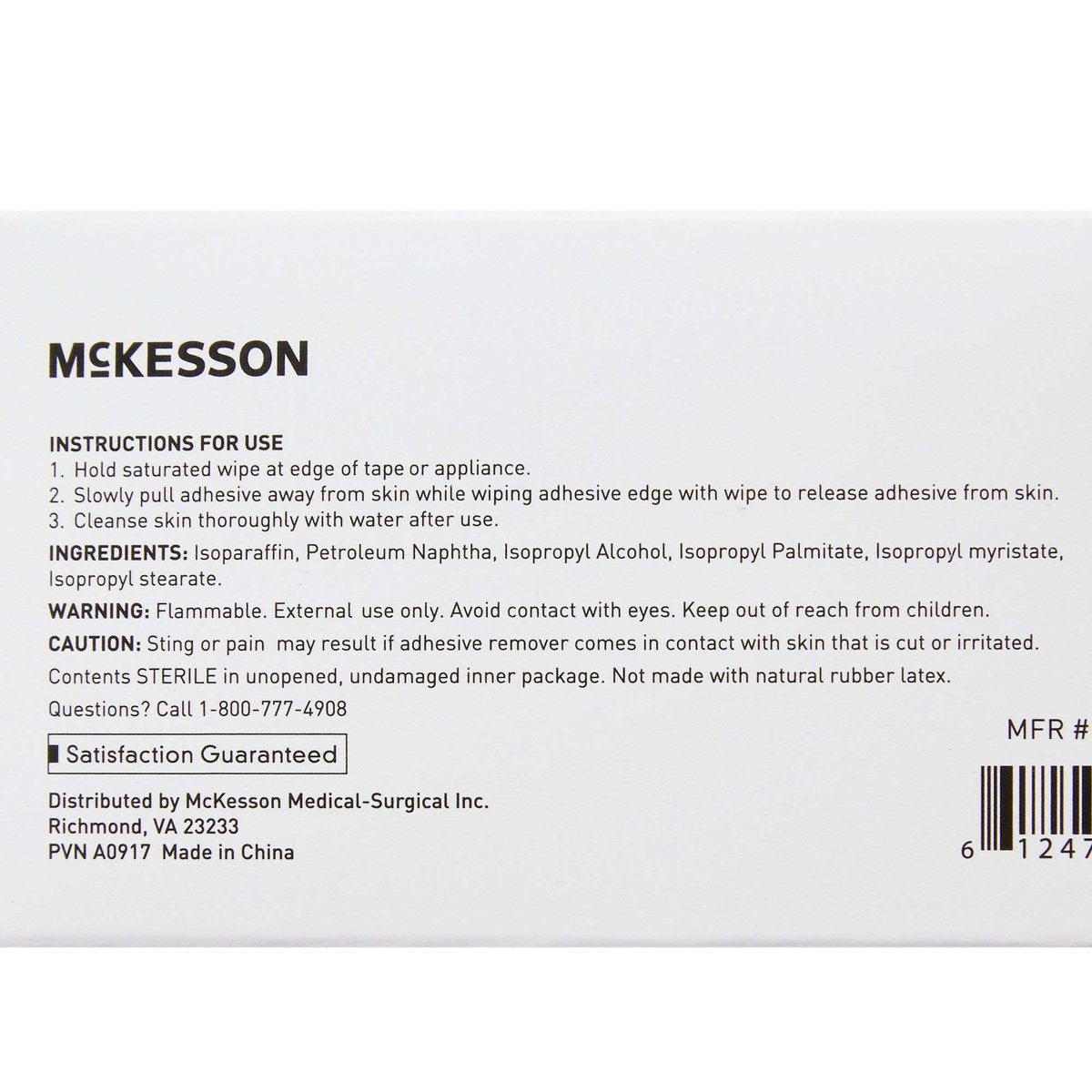 McKesson Haftentferner-Tücher, steril, einzeln verpackt, 50 Tücher