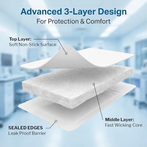McKesson Sterile ABD-Pads | 20er-Pack, 12,7 x 22,9 cm | Extra saugfähig & dick, einzeln verpackte Wundauflage, Erste-Hilfe-Pads | Chirurgische Qualität, nicht haftend – bei starker Sekretion, postoperativ