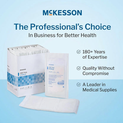 McKesson Sterile ABD-Pads | 20er-Pack, 12,7 x 22,9 cm | Extra saugfähig & dick, einzeln verpackte Wundauflage, Erste-Hilfe-Pads | Chirurgische Qualität, nicht haftend – bei starker Sekretion, postoperativ