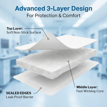 McKesson Sterile ABD-Pads | 20er-Pack, 12,7 x 22,9 cm | Extra saugfähig & dick, einzeln verpackte Wundauflage, Erste-Hilfe-Pads | Chirurgische Qualität, nicht haftend – bei starker Sekretion, postoperativ