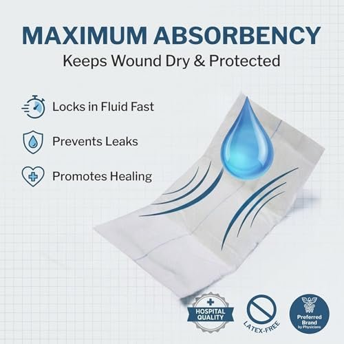 McKesson Sterile ABD-Pads | 20er-Pack, 12,7 x 22,9 cm | Extra saugfähig & dick, einzeln verpackte Wundauflage, Erste-Hilfe-Pads | Chirurgische Qualität, nicht haftend – bei starker Sekretion, postoperativ