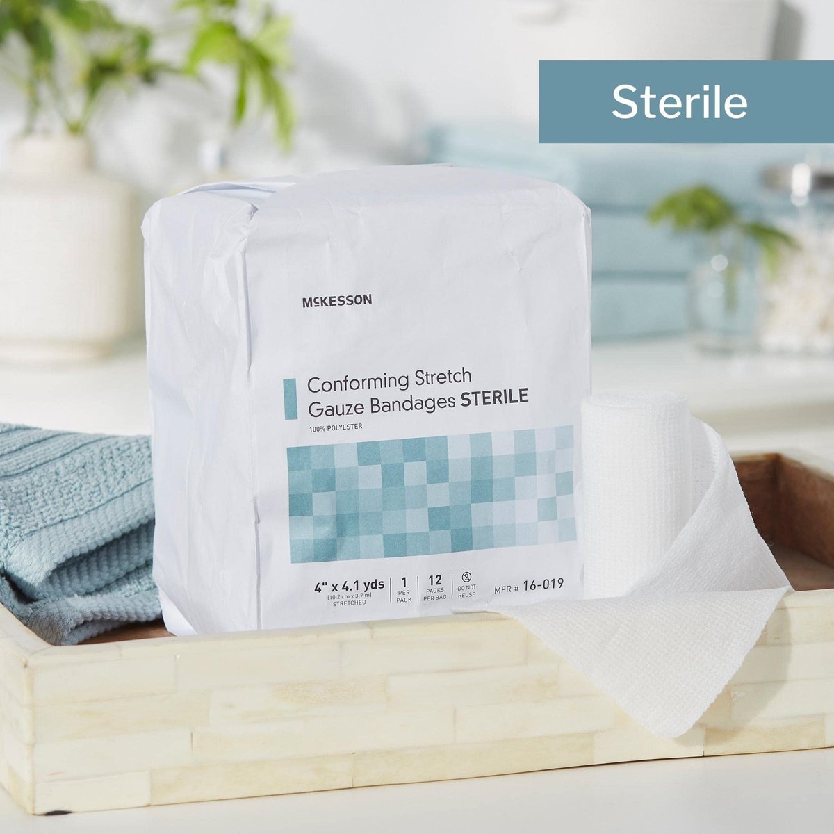 McKesson Konform-Mullbinde, steril, 10 cm x 3,7 m, 12 Stück