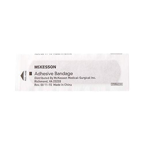 McKesson Pflaster, steril, Stoffstreifen, 1,9 cm x 7,6 cm, 100 Stück, 1 Packung