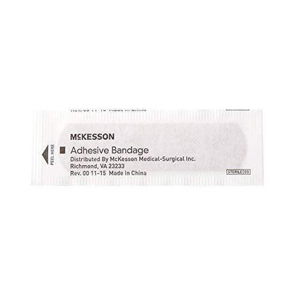 McKesson Pflaster, steril, Stoffstreifen, 1,9 cm x 7,6 cm, 100 Stück, 1 Packung