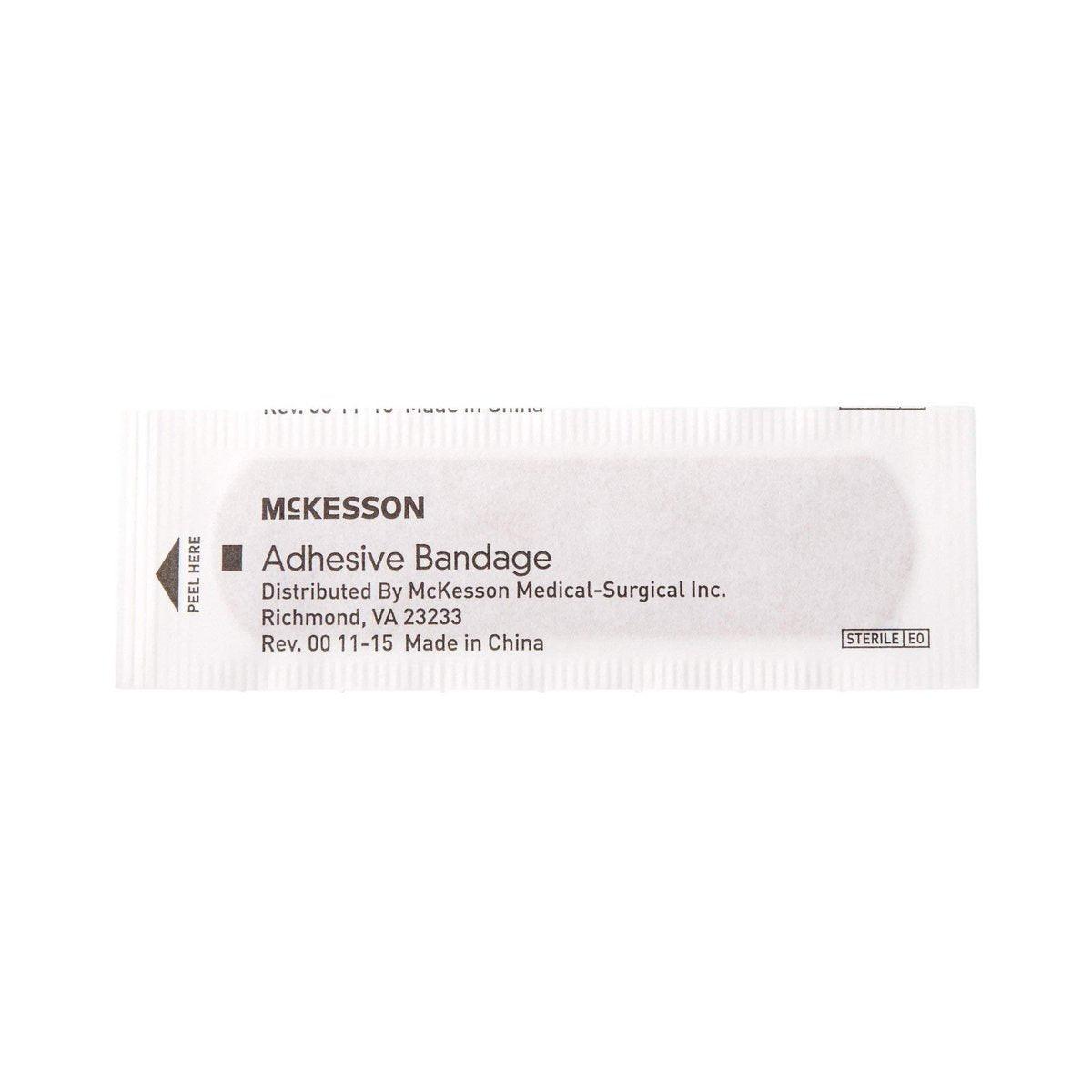McKesson Pflaster, steril, Stoffstreifen, 1,9 cm x 7,6 cm, 100 Stück, 1 Packung