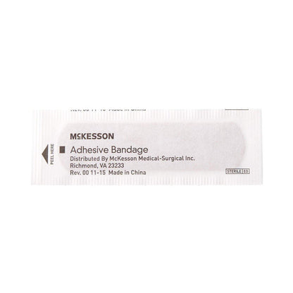 McKesson Pflaster, steril, Stoffstreifen, 1,9 cm x 7,6 cm, 100 Stück, 1 Packung