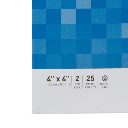 McKesson Sterile Mullkompressen 10x10 cm – 50 Stück (25 Beutel, 2 pro Beutel), 12-lagige 100% Baumwoll-Gazebinden, einzeln verpackt, hohe Saugfähigkeit für Wundversorgung, Verbände & Tamponade