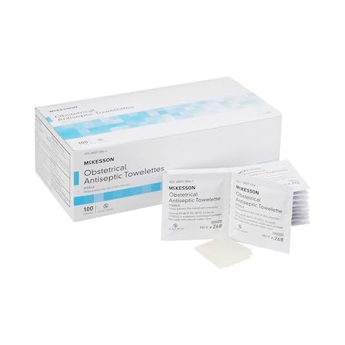 McKesson Geburtshilfliche Antiseptische Tücher, steril, einzeln verpackt, sauberer Duft, 100 Stück, 1 Packung