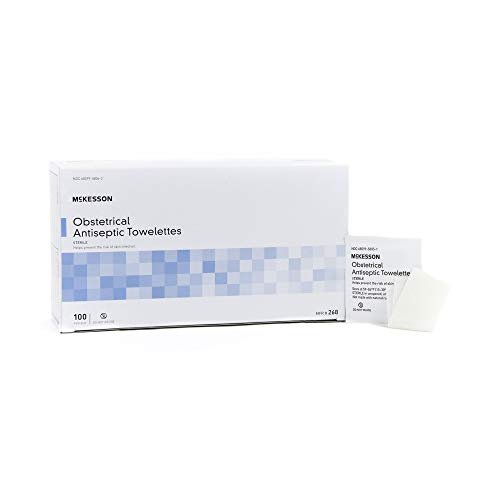 McKesson Geburtshilfliche Antiseptische Tücher, steril, einzeln verpackt, sauberer Duft, 100 Stück, 1 Packung