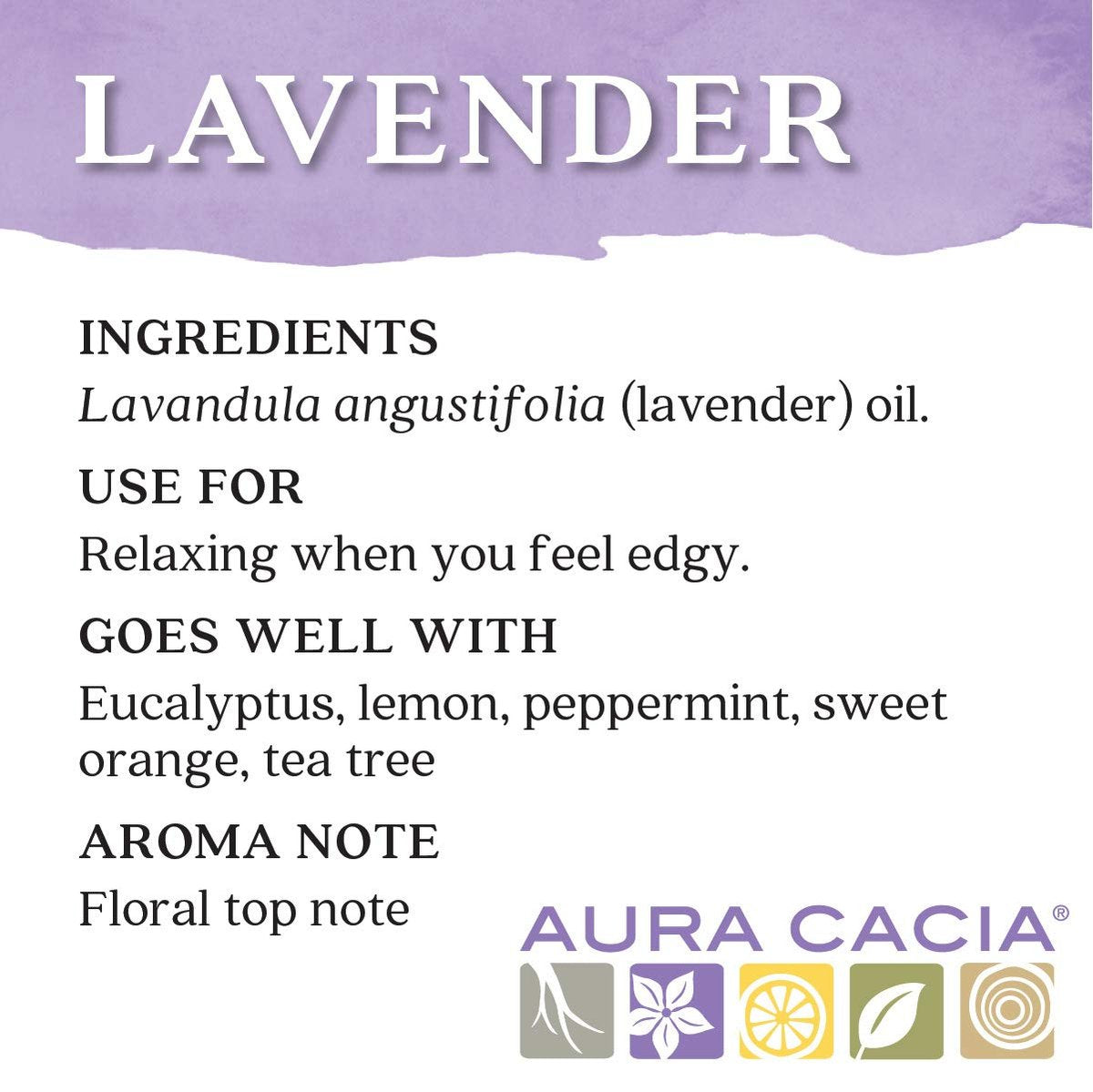 Aura Cacia 100% Reines Lavendelöl, 15 ml - Beruhigender Duft, therapeutische Qualität, ethisch bezogen