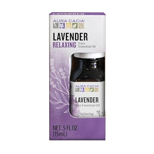 Aura Cacia 100% Reines Lavendelöl, 15 ml - Beruhigender Duft, therapeutische Qualität, ethisch bezogen
