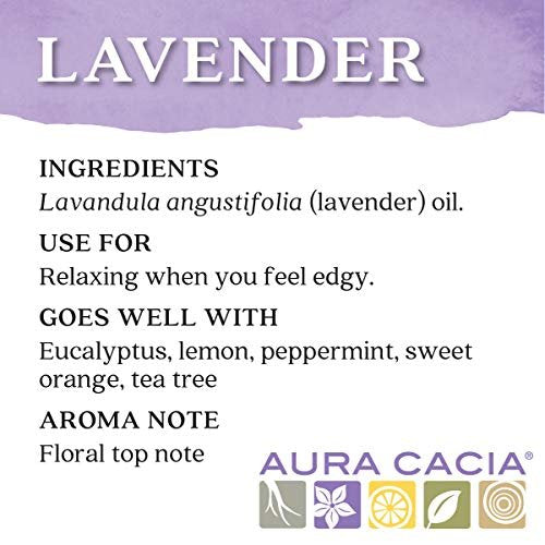 Aura Cacia 100% Reines Lavendelöl, 15 ml - Beruhigender Duft, therapeutische Qualität, ethisch bezogen