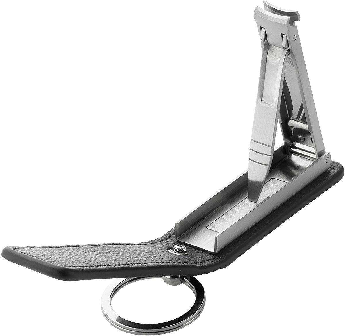 ZWILLING Nagelknipser mit Schlüsselring (Ledertasche mit Magnetverschluss, integrierte Nagelfeile, leicht gebogene Schneidekante), Premium, Schwarz