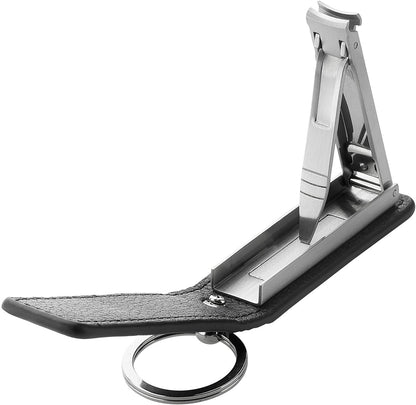 ZWILLING Nagelknipser mit Schlüsselring (Ledertasche mit Magnetverschluss, integrierte Nagelfeile, leicht gebogene Schneidekante), Premium, Schwarz