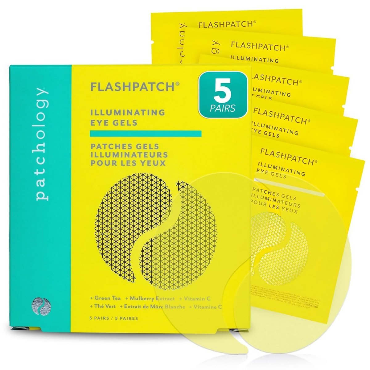 PATCHOLOGY Augenmaske – Aufhellende Augenpads gegen Schwellungen und dunkle Ringe mit Vitamin C Serum – Feuchtigkeitsspendende Augenpads für Damen und Herren (5 Paar)
