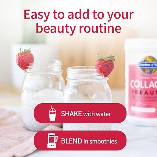 Garden of Life Grass Fed Collagen Beauty – Cranberry-Pomegranate, 20 Portionen, Pulver für Frauen und Männer, Haut, Haare, Nägel, hydrolysiertes Kollagenpeptid-Proteinpulver