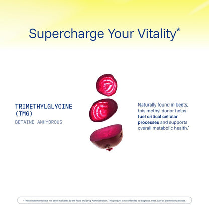 ProHealth Longevity TMG (Trimethylglycin) Betain Anhydrat - 1.000 mg, 120 Tabletten - Methylierungsunterstützung
