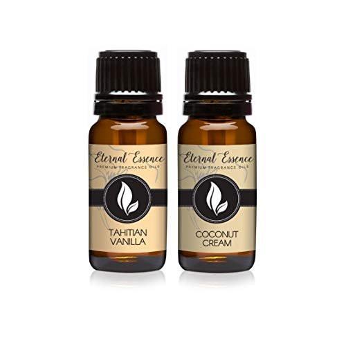 Eternal Essence Oils 2er-Pack 10ml Premium Duftöl – Kokoscreme & Tahitianische Vanille – für Kerzen, Seifenherstellung, Aromatherapie, Diffusoren, Haushalt & Luftbefeuchter
