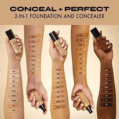 Milani Conceal + Perfect 2-in-1 Foundation + Concealer – 09A Natural Tan – Wasserfest & Schweißbeständig