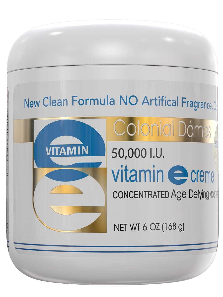 Colonial Dames Vitamin-E Hautfeuchtigkeitscreme mit 50.000 IE – Intensivpflege für trockene, rissige Haut und feine Linien (170 g)