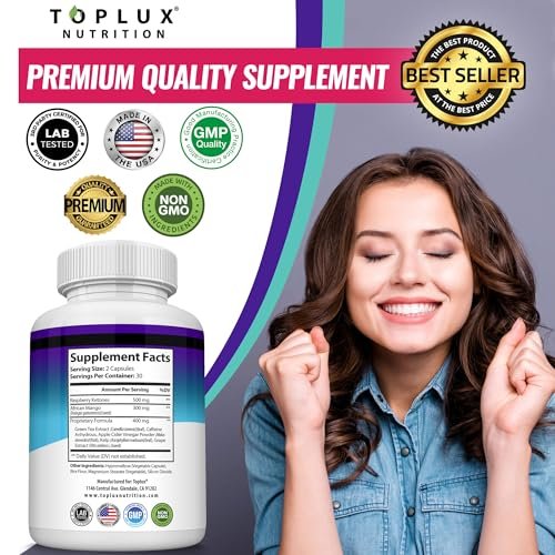 Toplux Keto Burn Kapseln – 1200 mg Ketose-Booster für natürliche Fettverbrennung & Gewichtsverlust – 60 Kapseln für Männer und Frauen