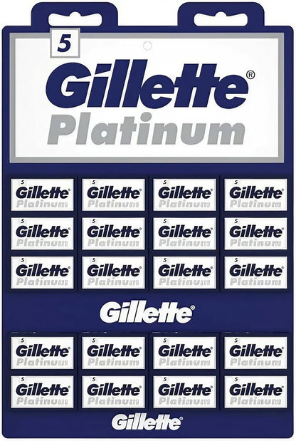Gillette Platinum Doppelklingen-Rasierklingen für Nassrasierer, 100 Stück (20 × 5) auf Displaykarte