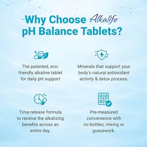 Alkalife pH Balance Tabletten – 1 Pack, Alkalische Mineralunterstützung ohne Flaschen, Magensaftresistente Kapseln für maximale Aufnahme, Kalium & Natriumbicarbonat, Immununterstützung, 90 Tabletten (1 Monatsvorrat)