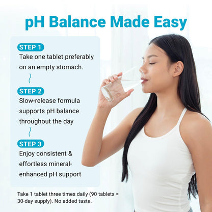 Alkalife pH Balance Tabletten – 1 Pack, Alkalische Mineralunterstützung ohne Flaschen, Magensaftresistente Kapseln für maximale Aufnahme, Kalium & Natriumbicarbonat, Immununterstützung, 90 Tabletten (1 Monatsvorrat)