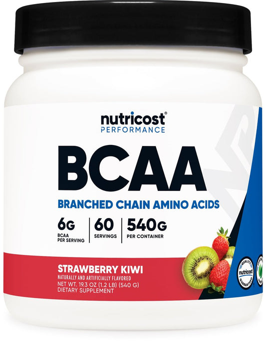 Nutricost BCAA Pulver (Erdbeer-Kiwi) 60 Portionen - Optimales 2:1:1 Verhältnis