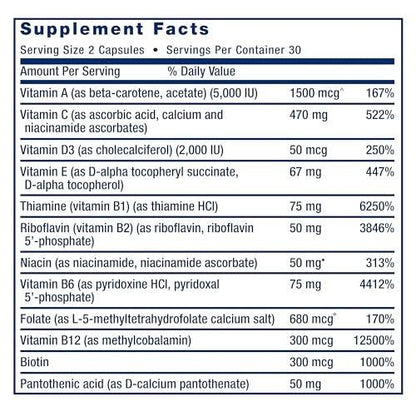 Life Extension Two-Per-Day Multivitamin – Herz, Gehirn, Blutgefäße & Zellgesundheit – essentielle Vitamine & Mineralien – glutenfrei, non-GMO – 60 Kapseln