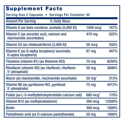 Life Extension Two-Per-Day Multivitamin – Herz, Gehirn, Blutgefäße & Zellgesundheit – essentielle Vitamine & Mineralien – glutenfrei, non-GMO – 60 Kapseln